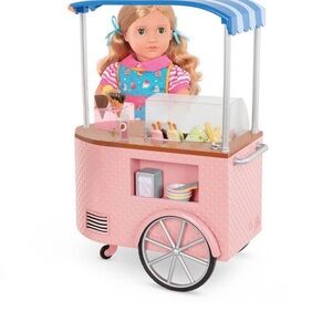 Ice Cream Cart Playset with 18” Doll